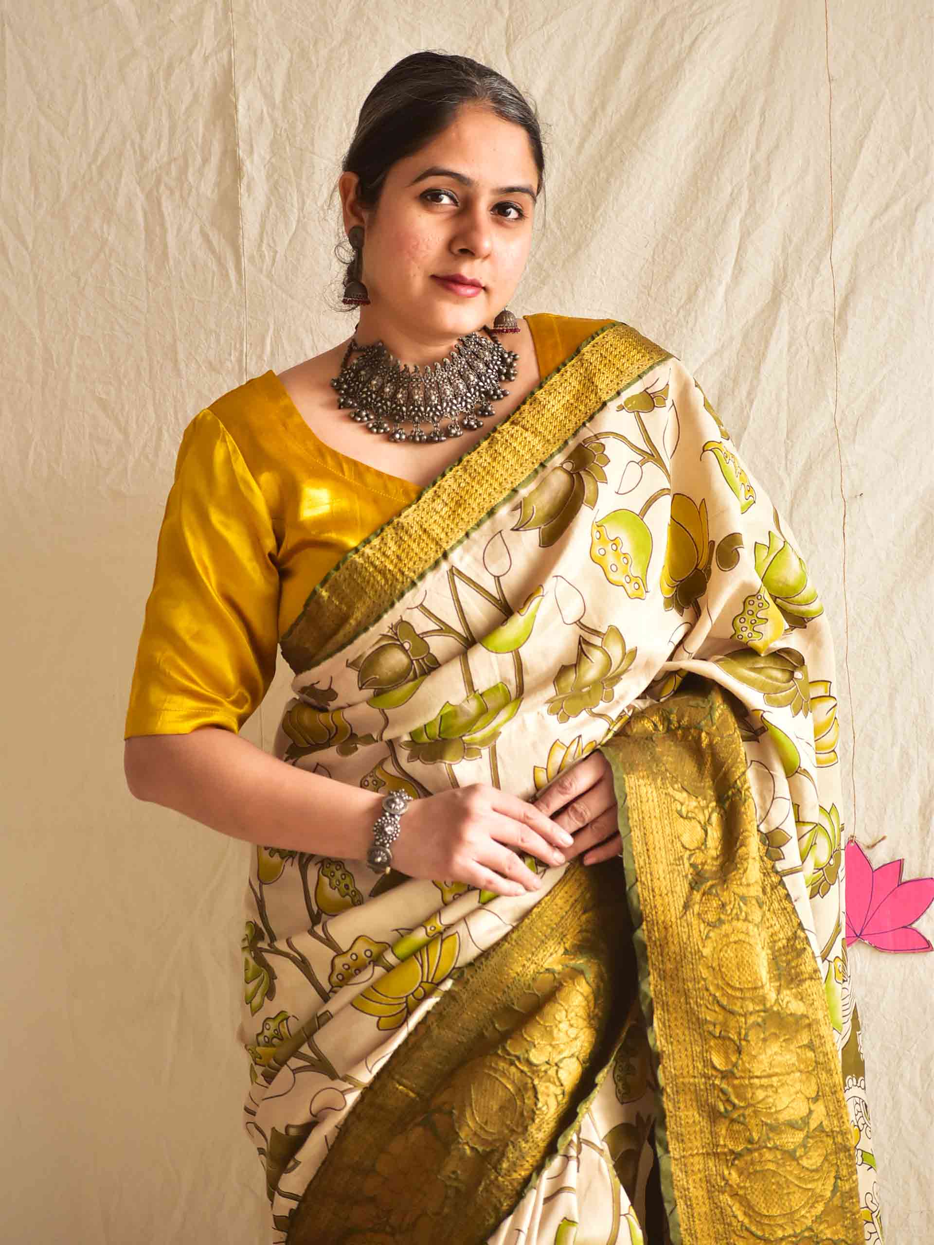 Shanaya - kalamkari printed Bangalore Silk zari saree