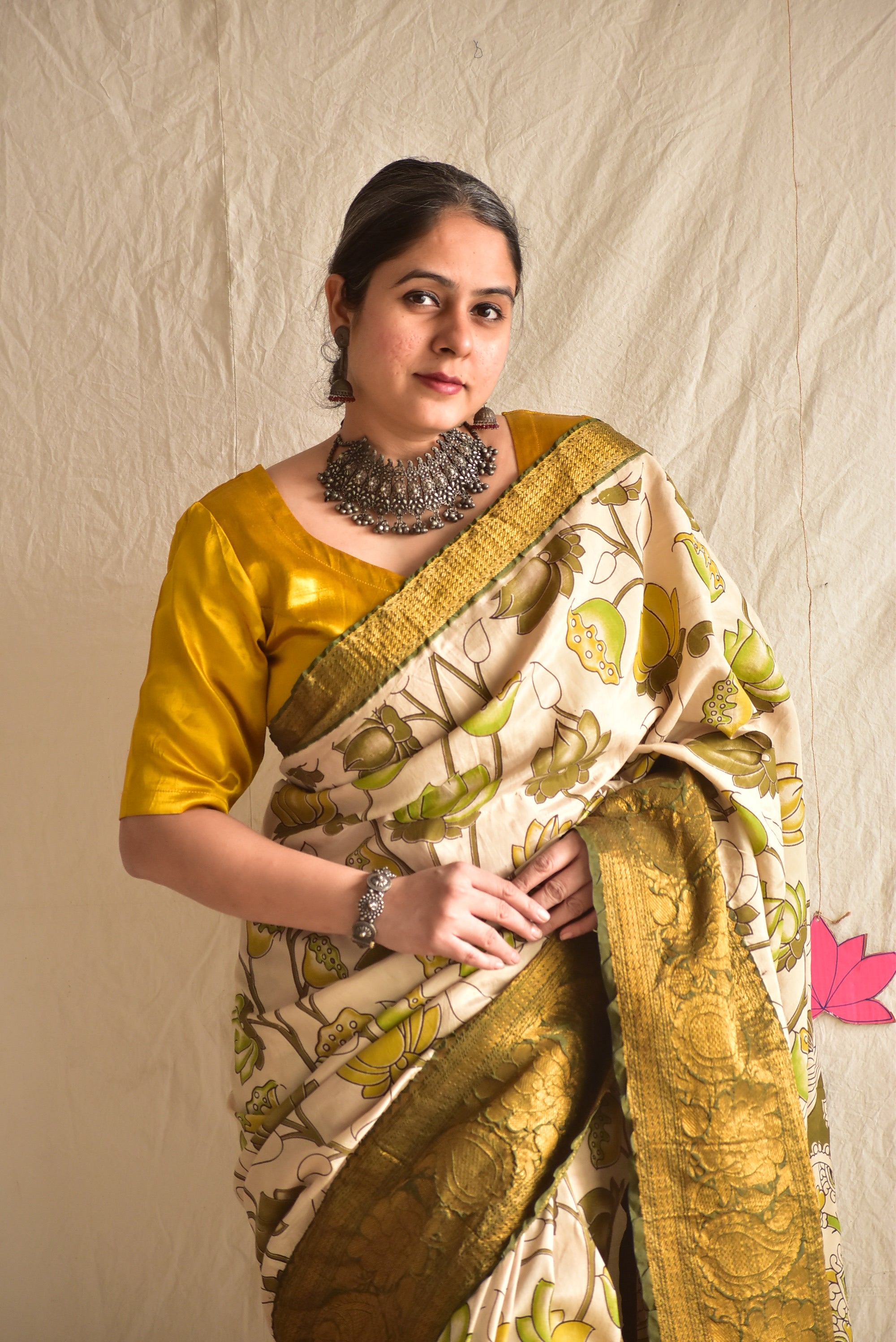 Shanaya - kalamkari printed Bangalore Silk zari saree