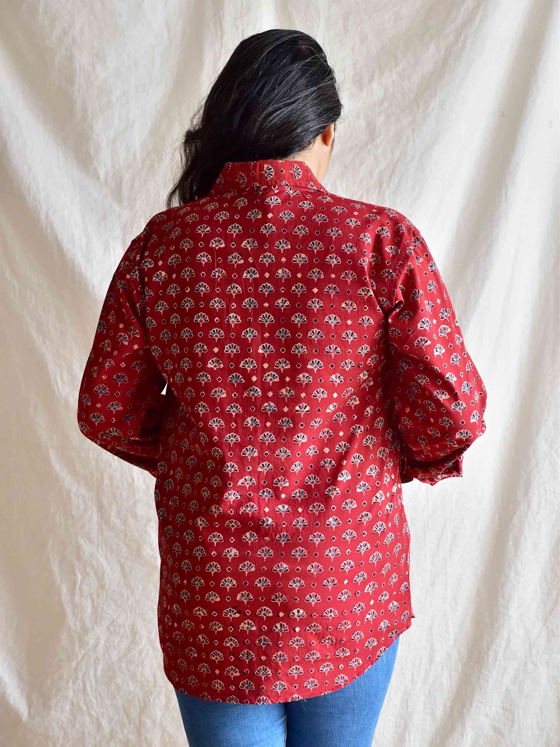 Curio - Ajrakh printed Cotton Shirt