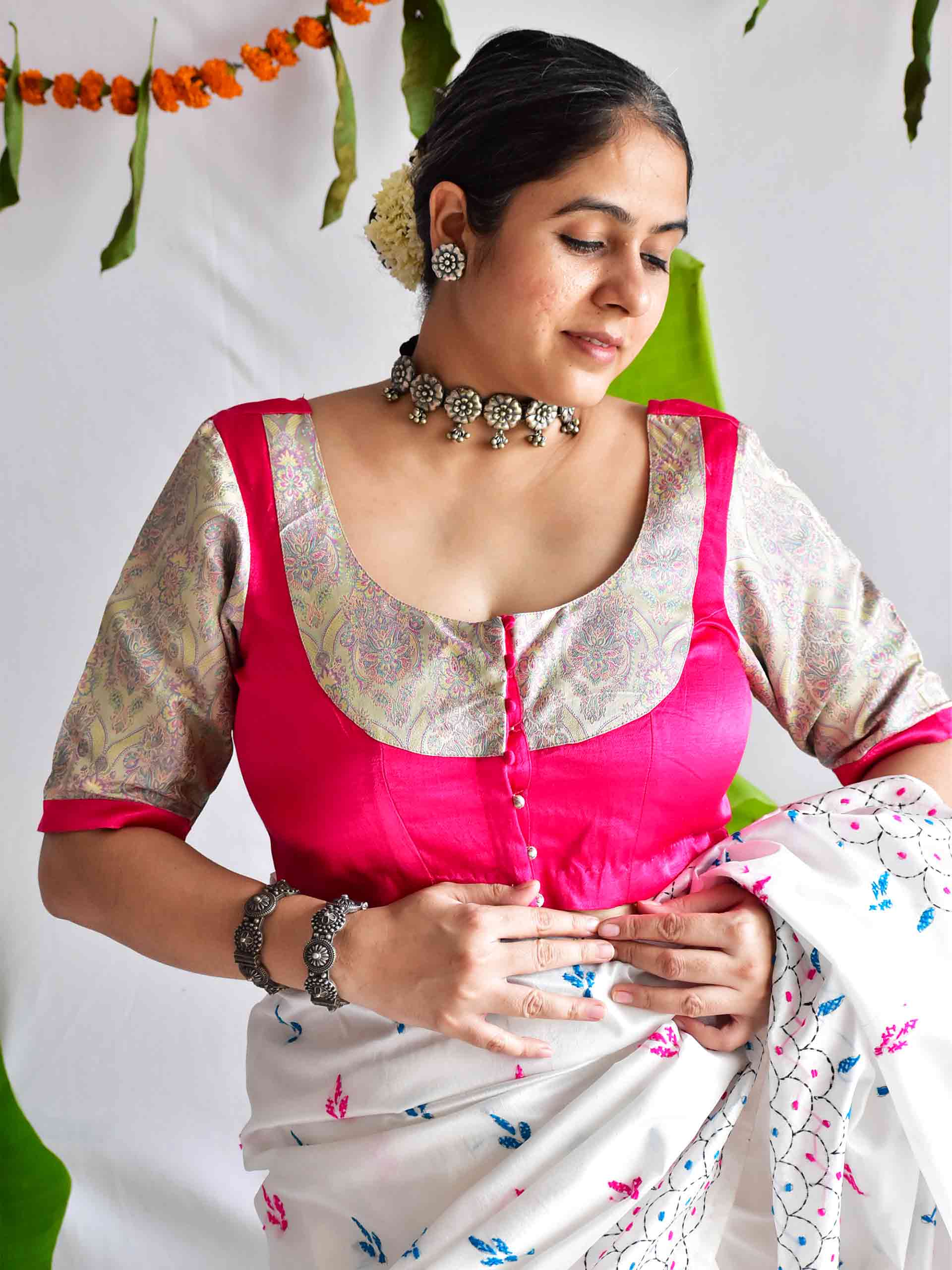 Meenakari - Banarasi brocade mashru silk blouse