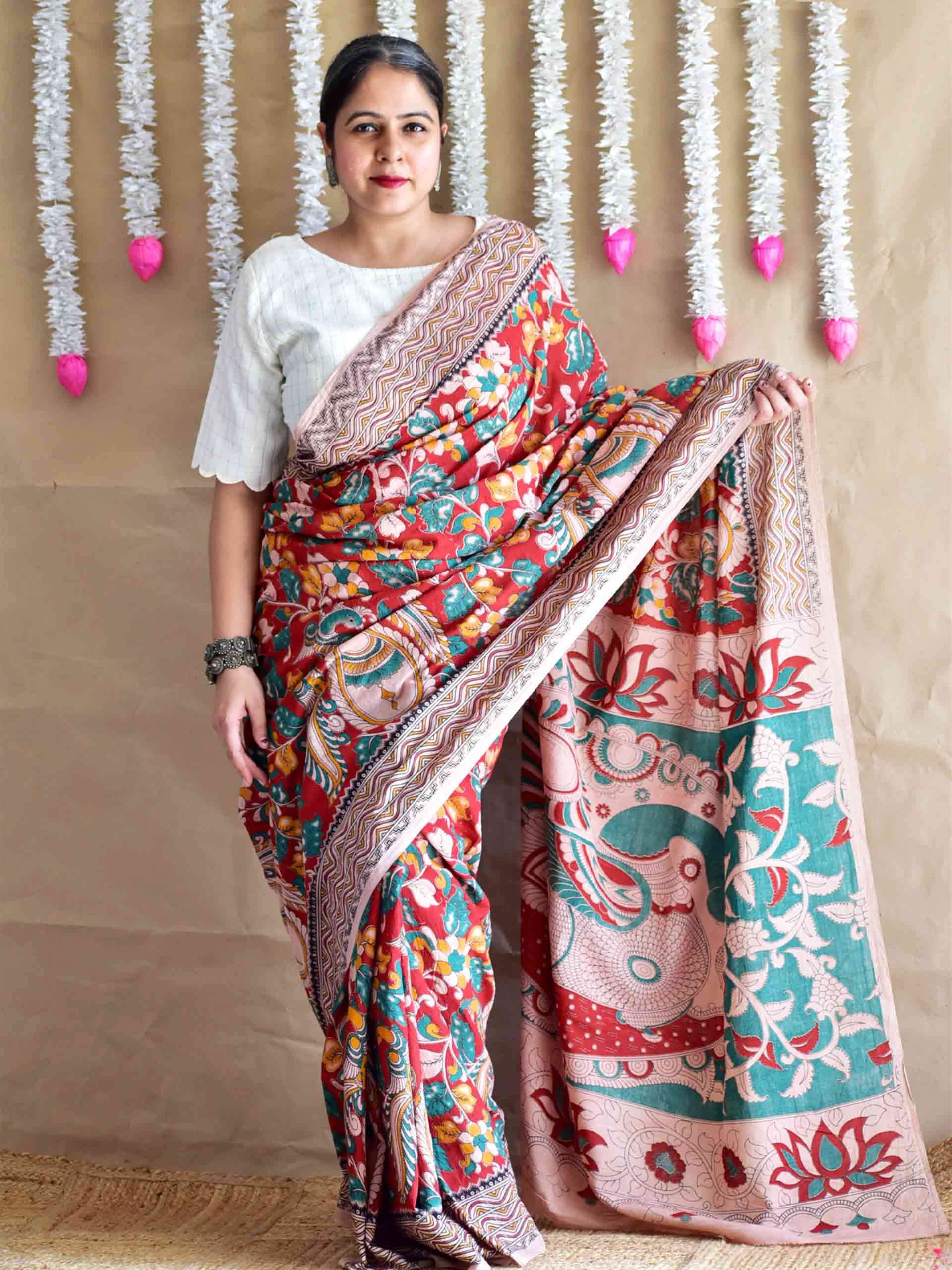 Laal rang - kalamkari printed saree