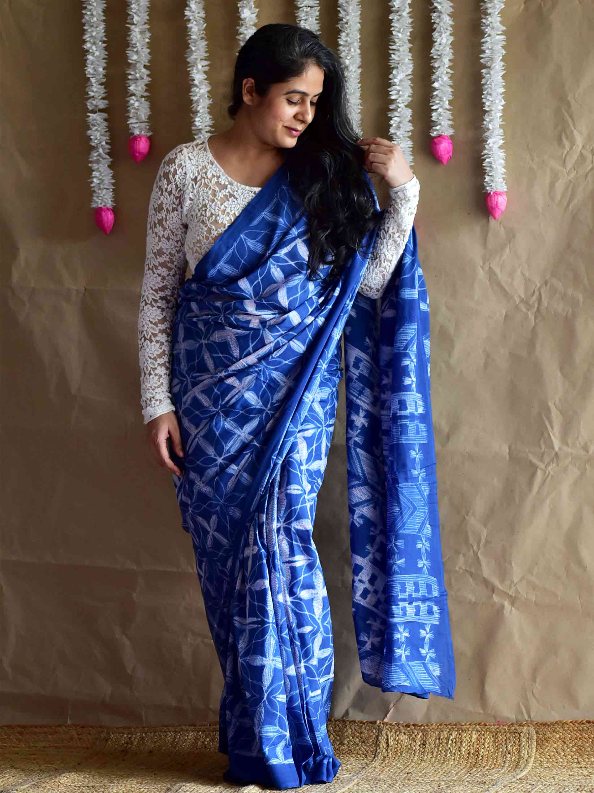 malhaar - Shibori mul saree