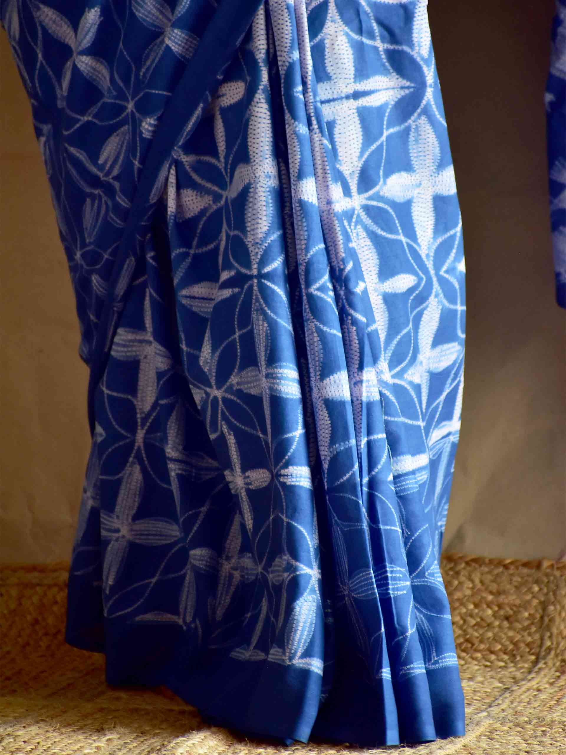 malhaar - Shibori mul saree