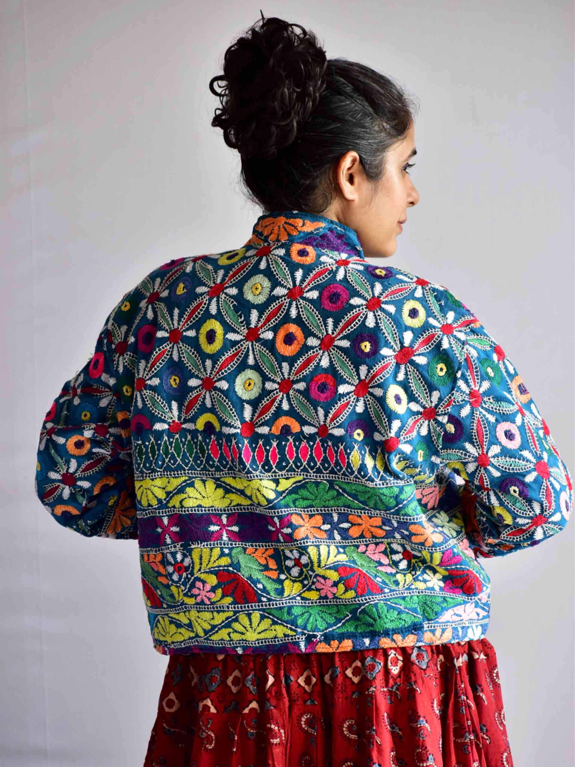 Dandiya - hand embroidered patchwork Reversible jacket