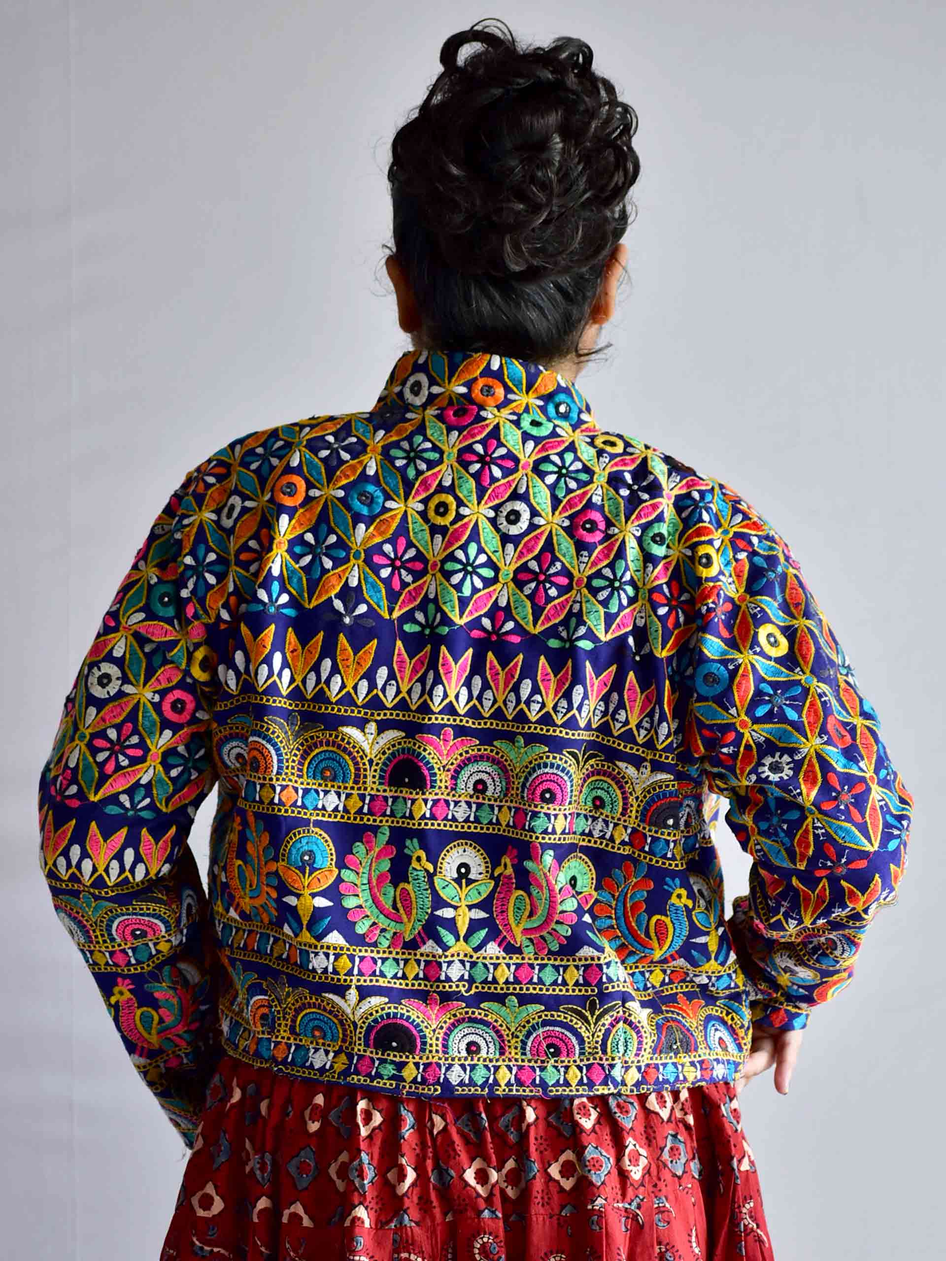 Bindni- hand embroidered patchwork Reversible jacket