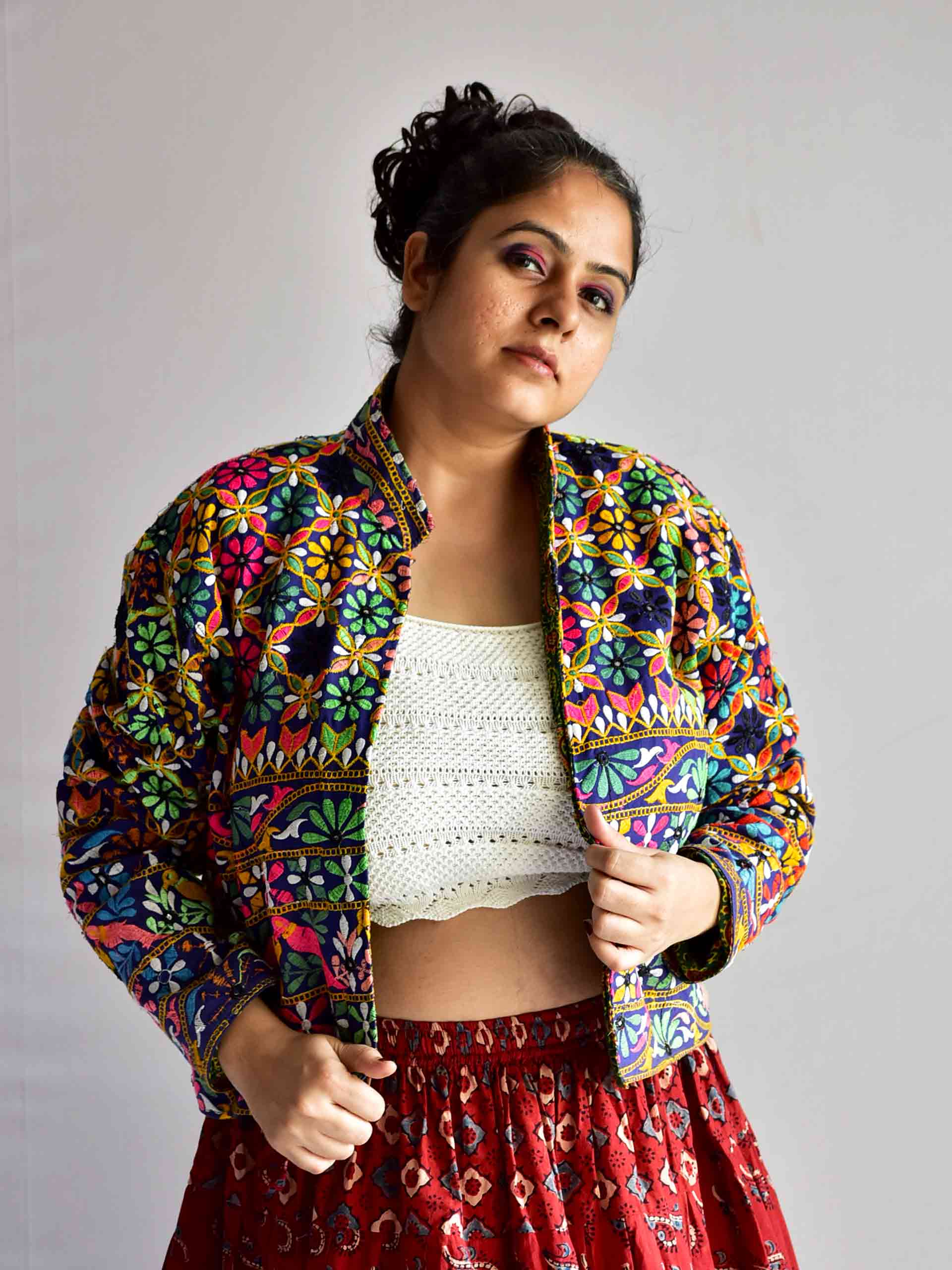 Ghangor - hand embroidered patchwork Reversible jacket