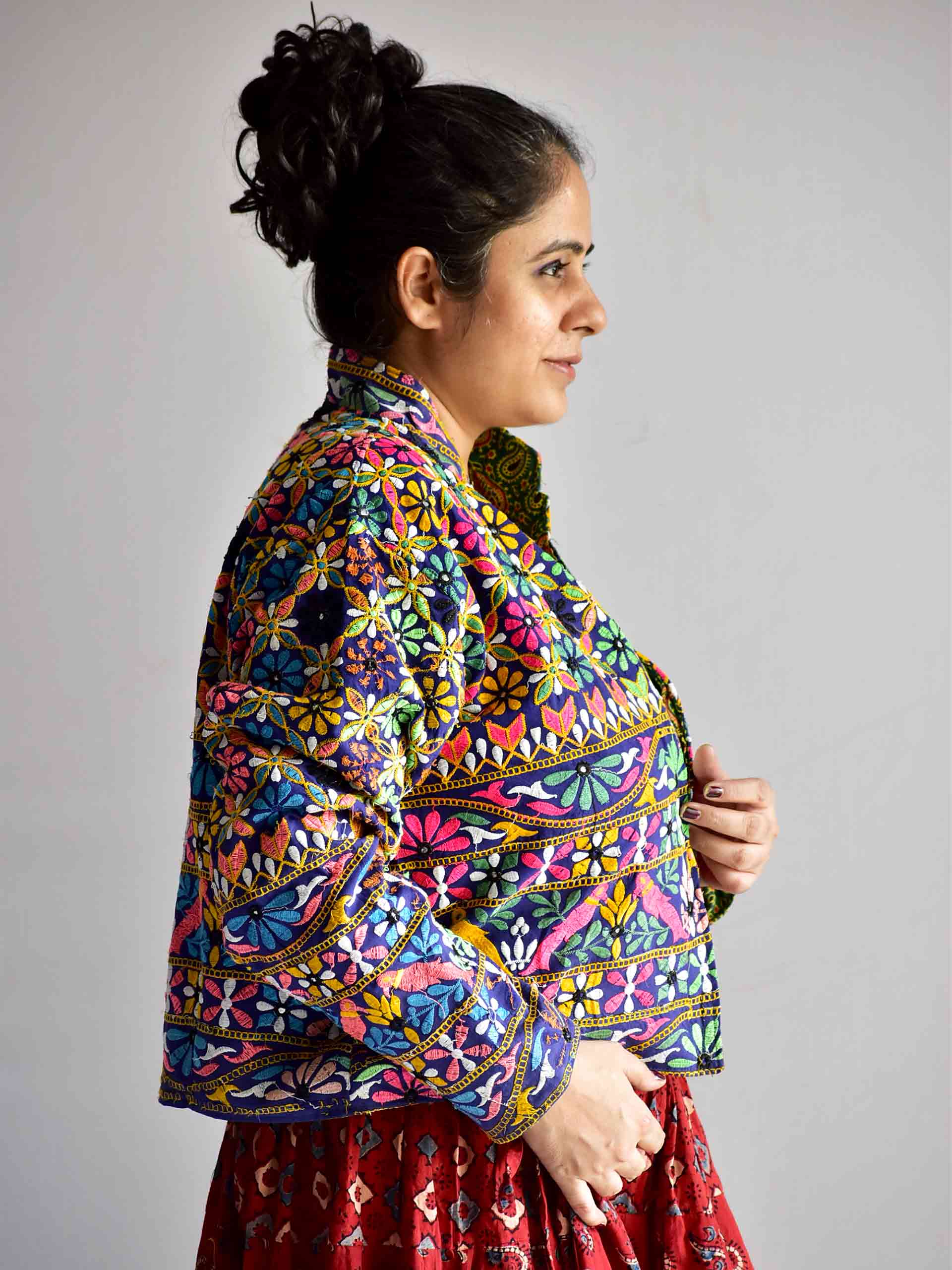 Ghangor - hand embroidered patchwork Reversible jacket