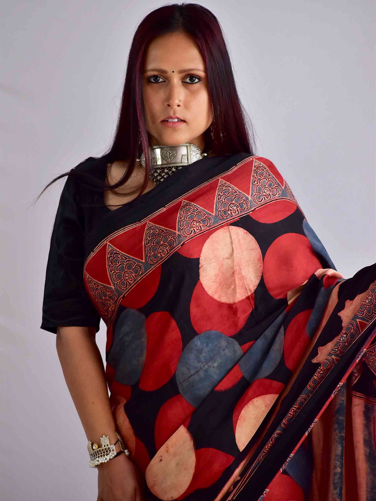 Gungun - Ajrakh modal Silk Saree