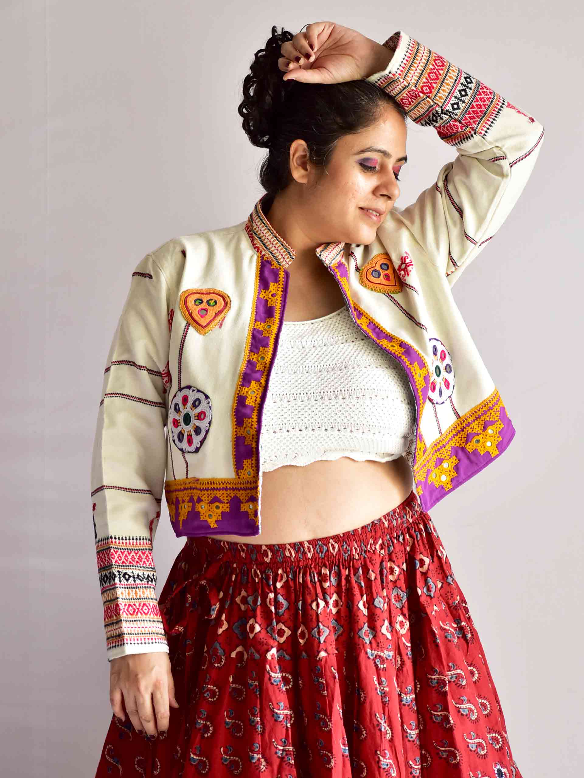 gulaal - hand embroidered patchwork Reversible jacket