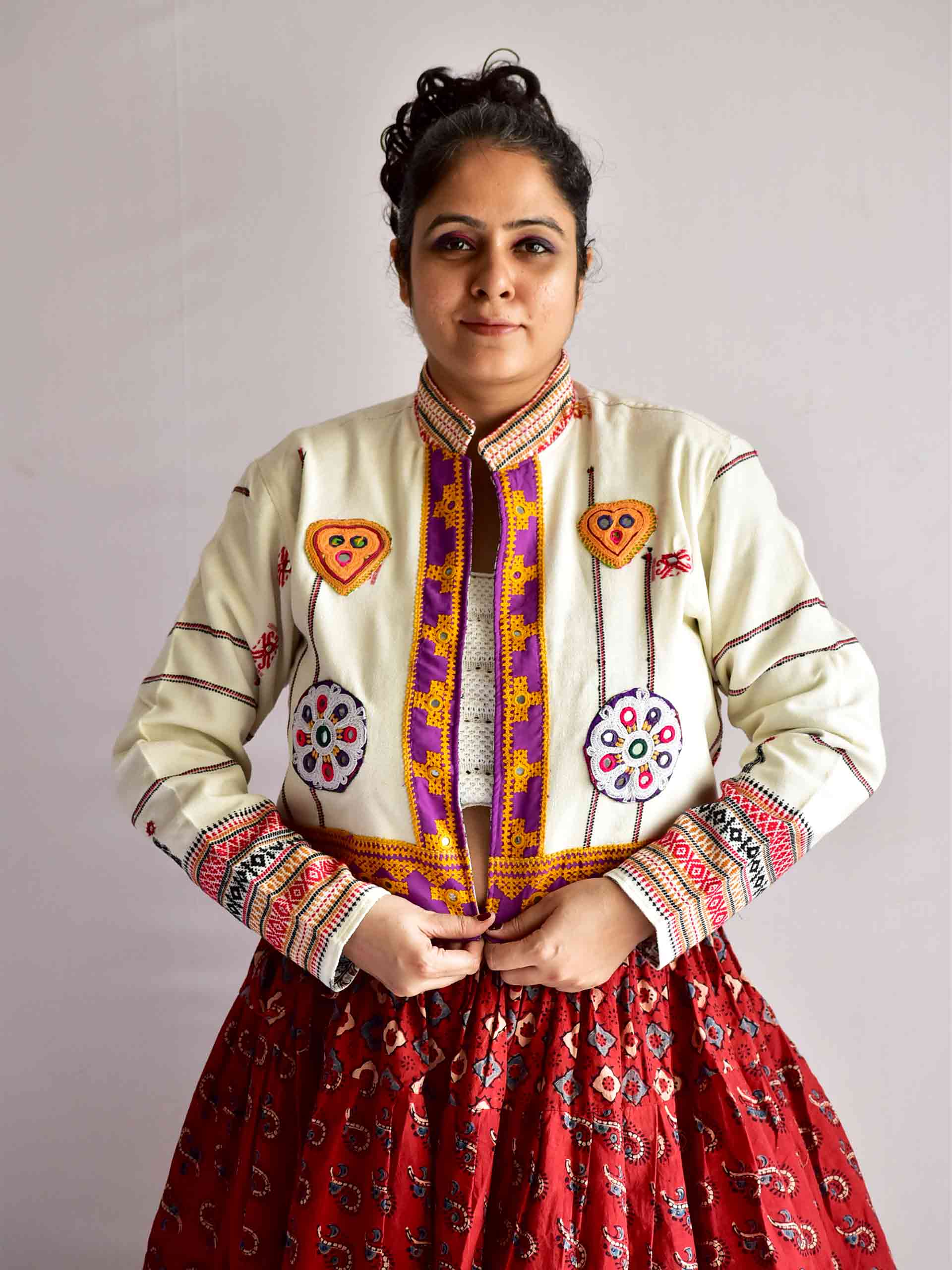 gulaal - hand embroidered patchwork Reversible jacket