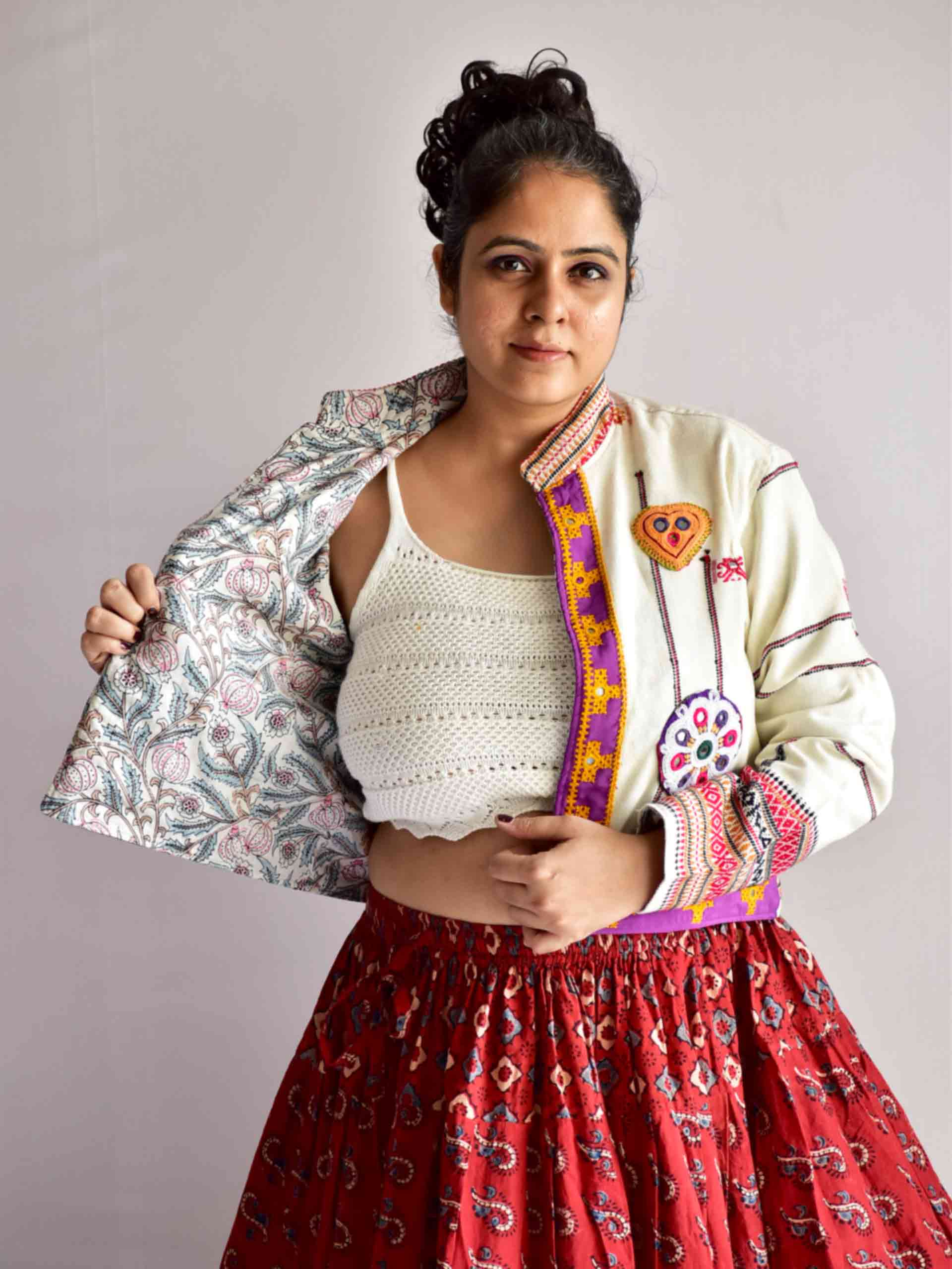 gulaal - hand embroidered patchwork Reversible jacket