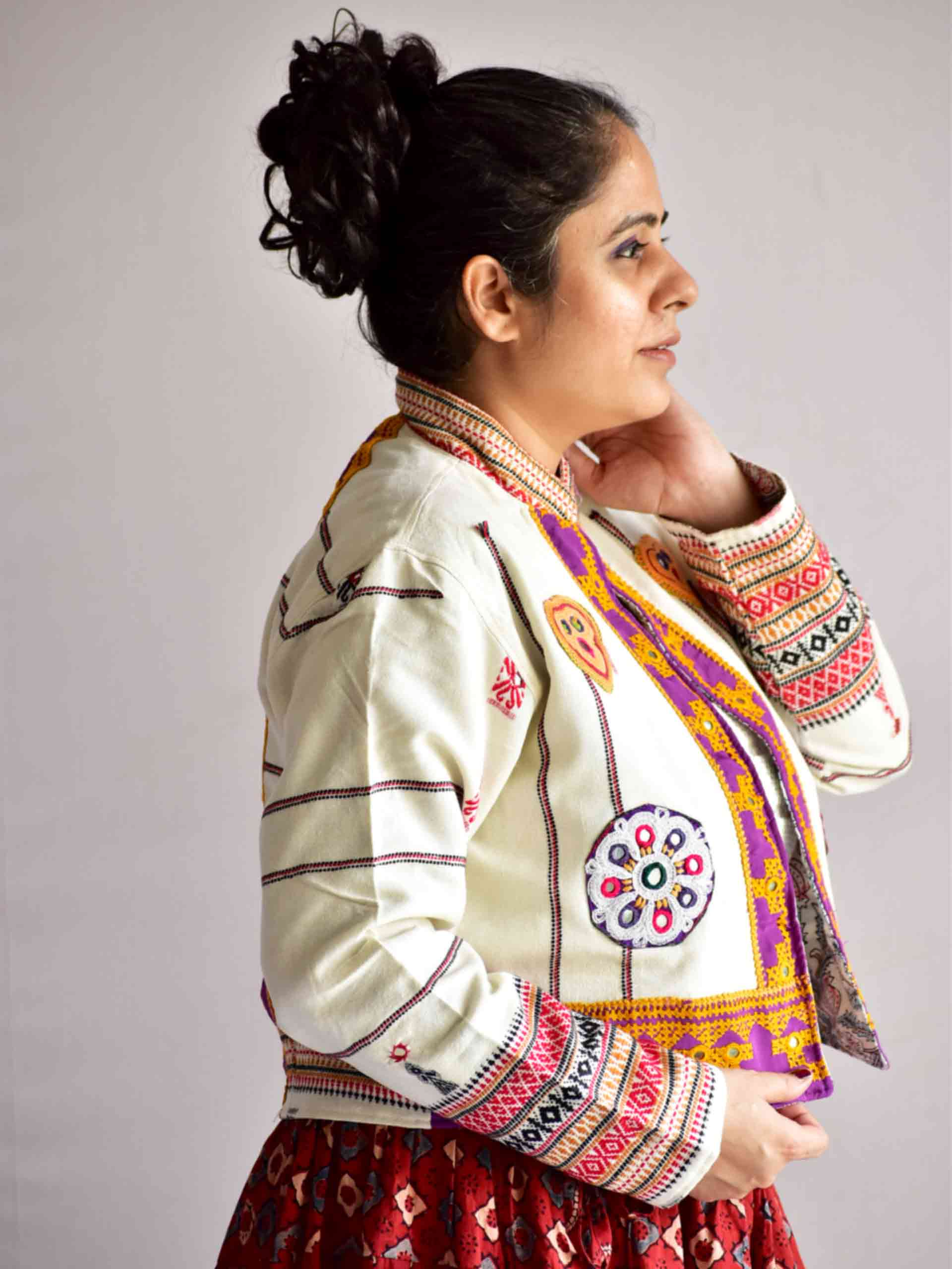 gulaal - hand embroidered patchwork Reversible jacket