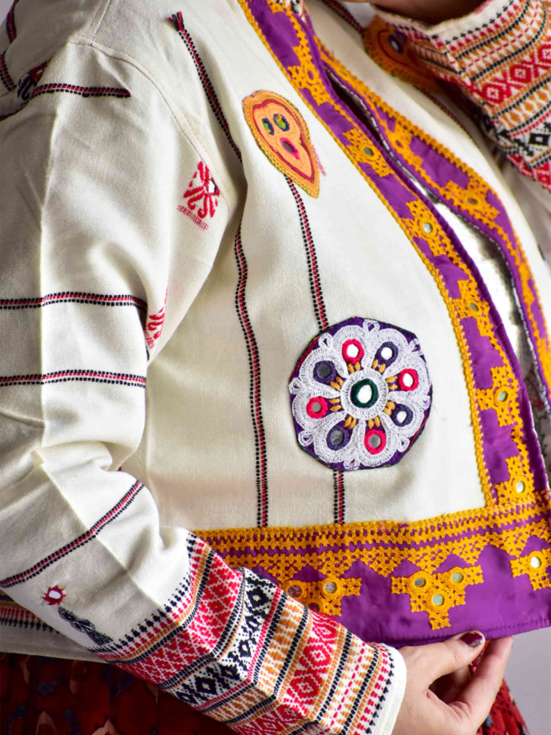 gulaal - hand embroidered patchwork Reversible jacket