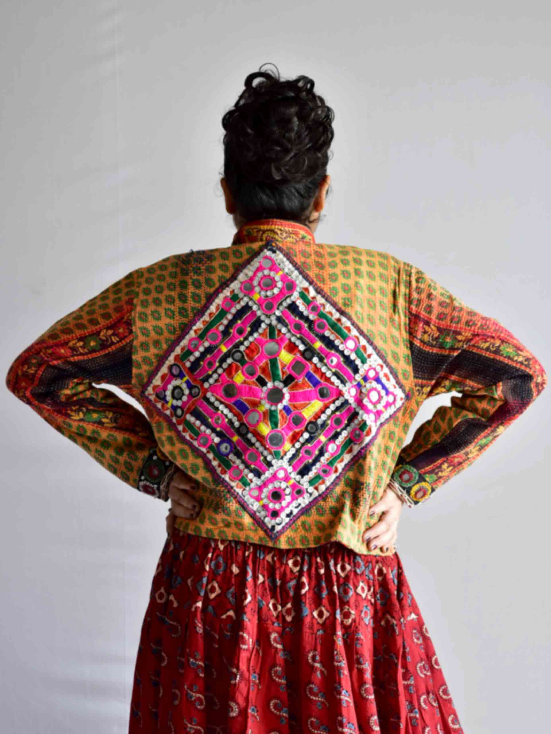 Malhaar - hand embroidered patchwork Reversible jacket