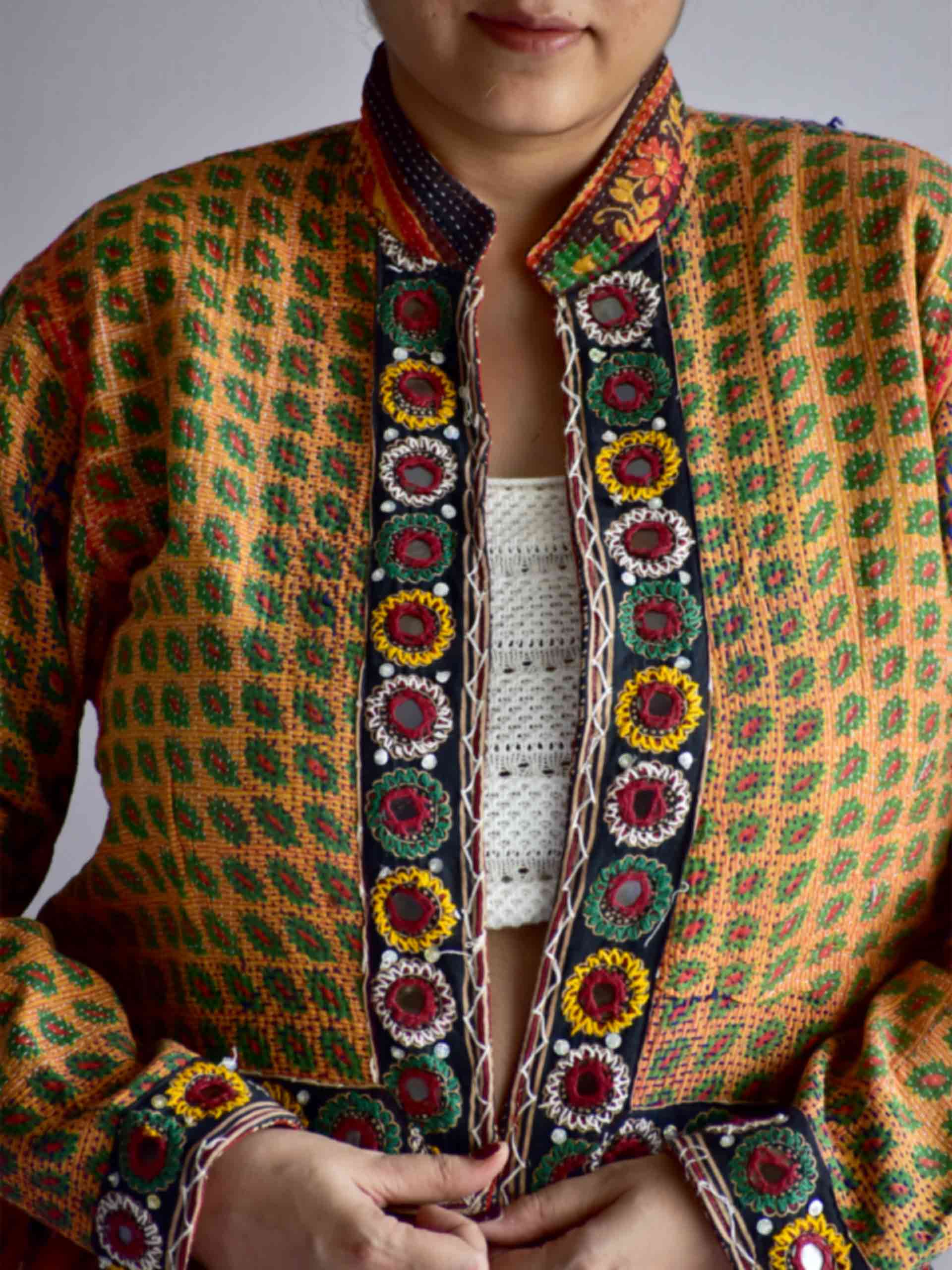 Malhaar - hand embroidered patchwork Reversible jacket