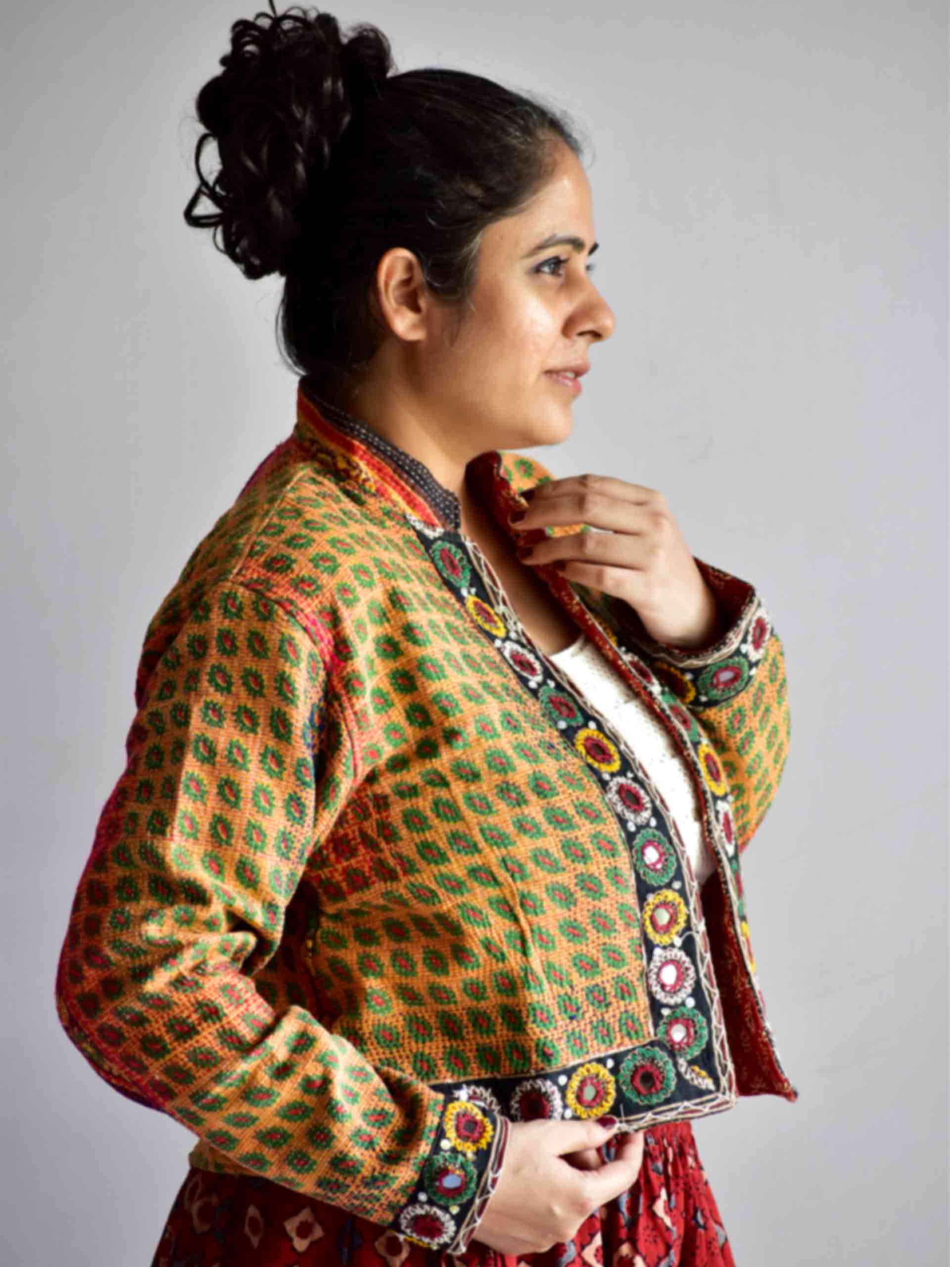 Malhaar - hand embroidered patchwork Reversible jacket