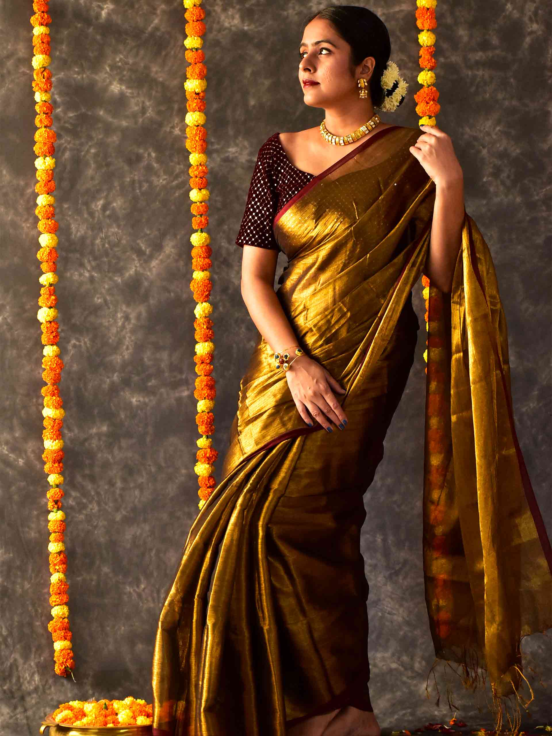 Buy Yellow Paithani Silk Zari Woven Festive Saree by Designer Vishnu Weaves  for Women online at Kaarimarket.com
