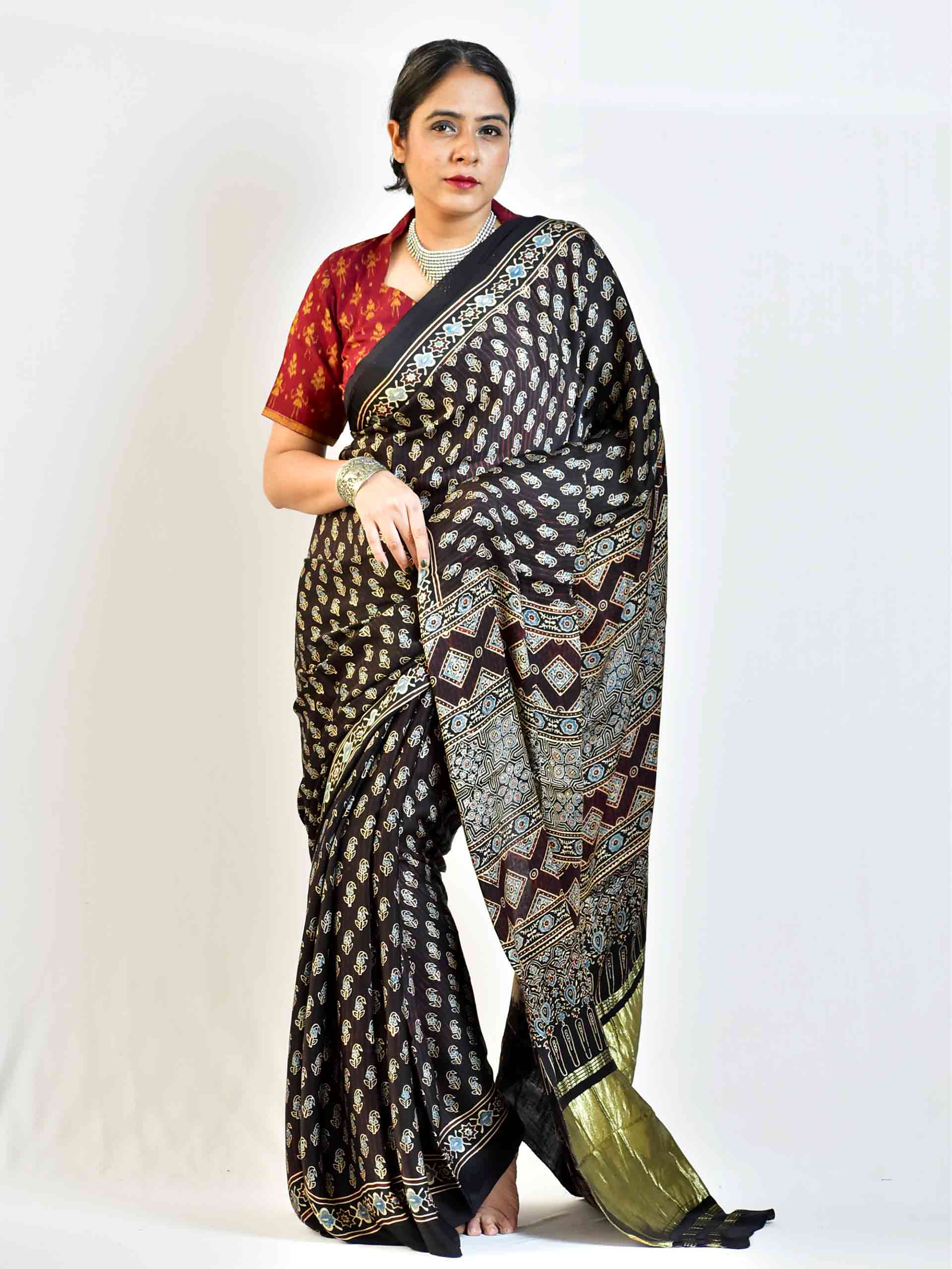 Ajrakh Saree | Buy Ajrakh Print Cotton & Modal Silk Sarees Online – Page 2