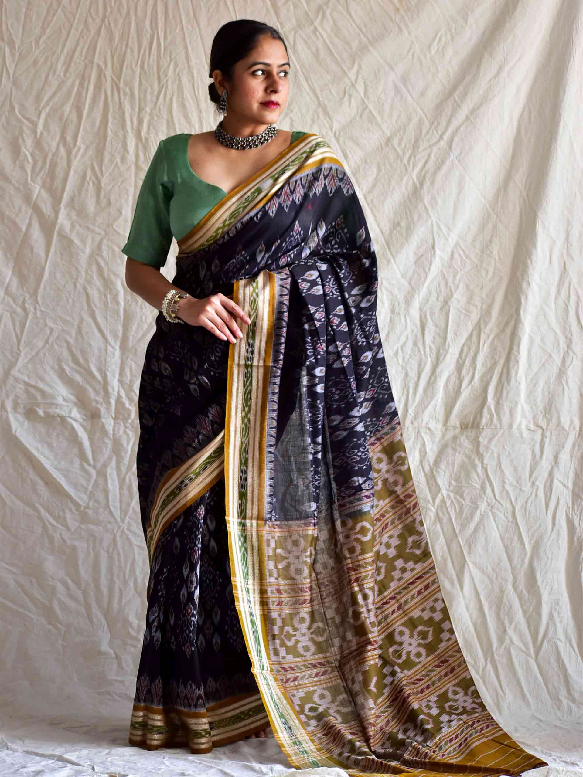 Ikkat saree outlet collection