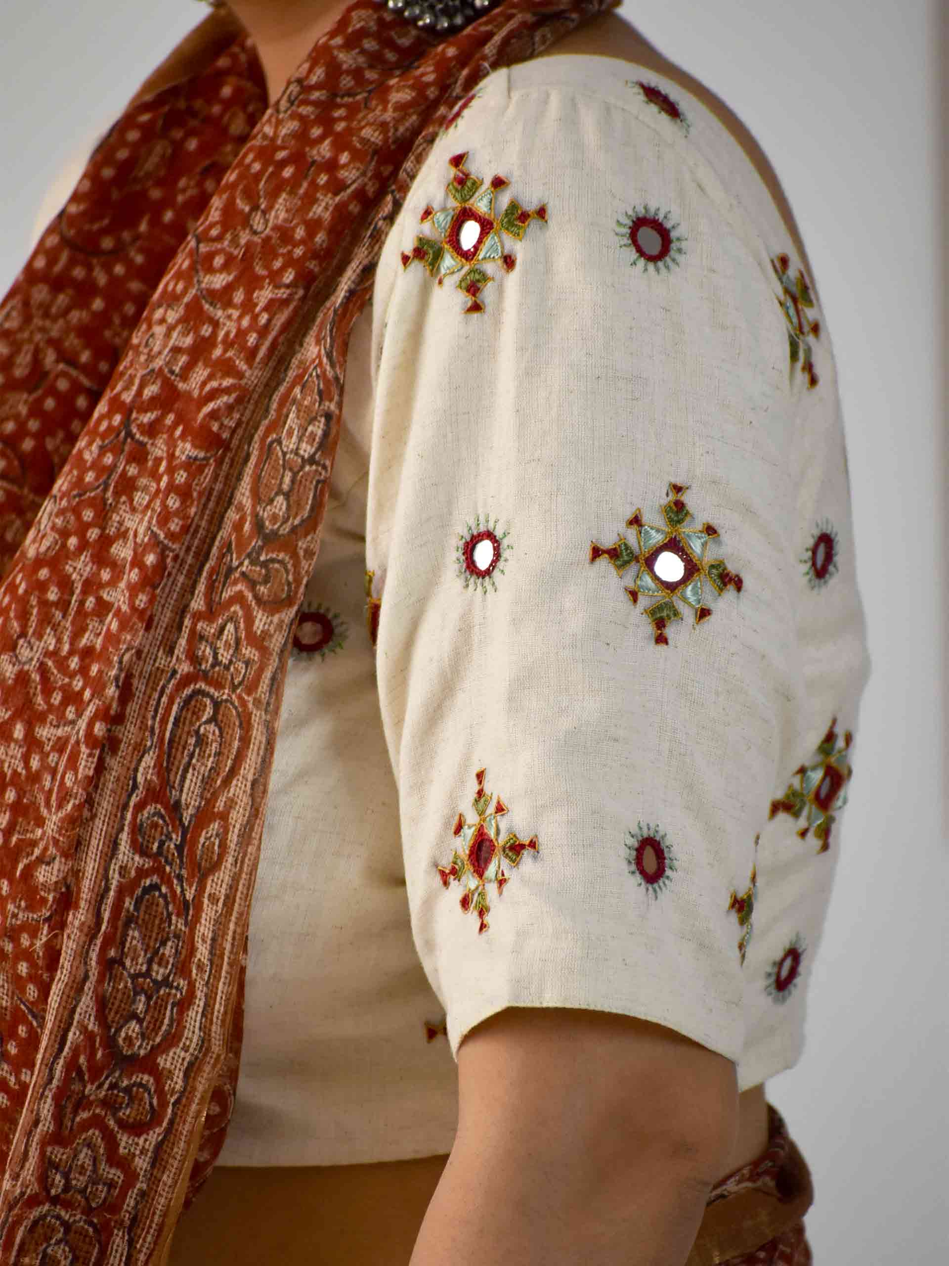 Galaxy Galore - Buy Organic Kala Cotton Neran Hand Embroidery Blouse