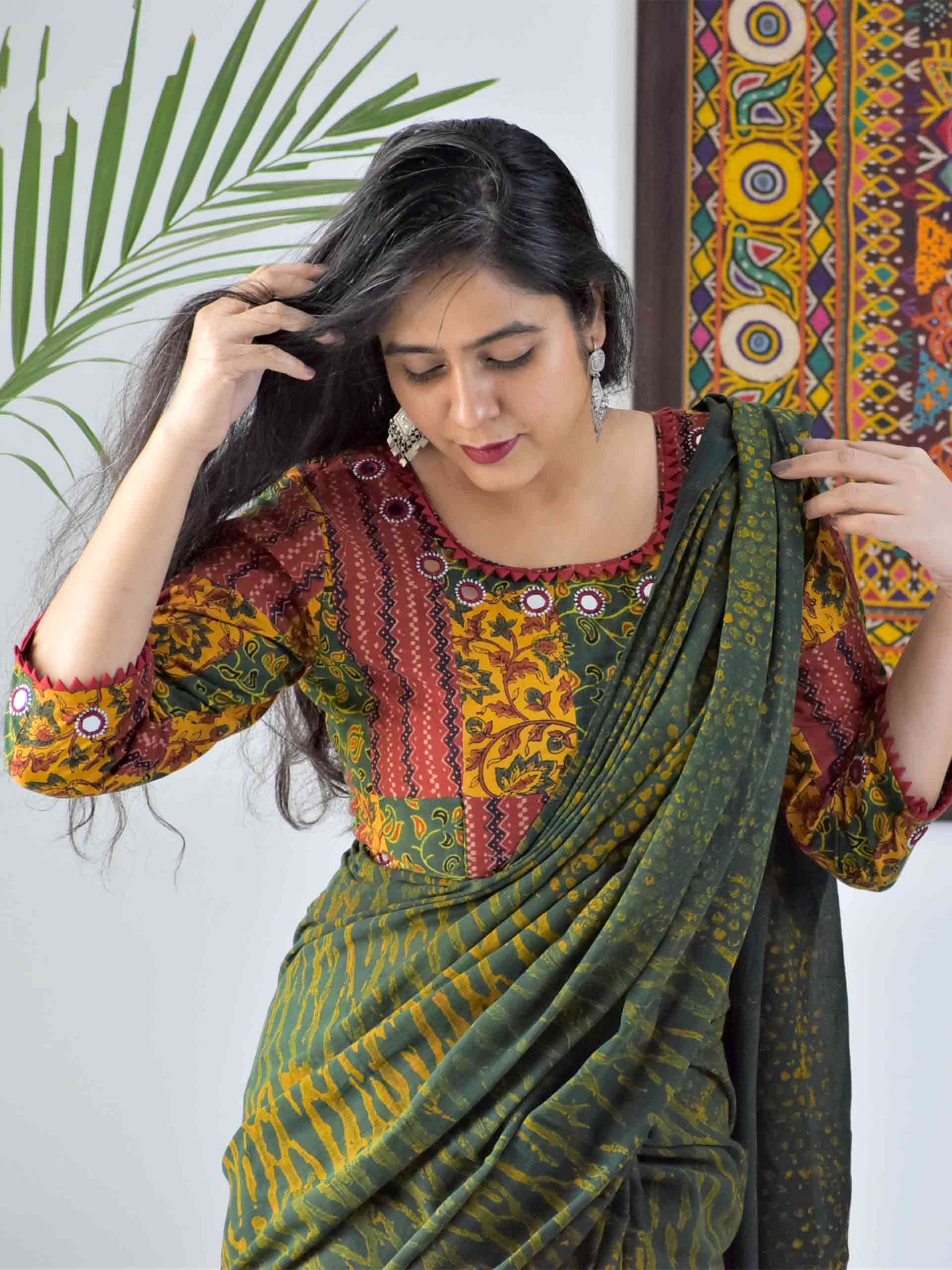 Shop Trendy Readymade Green Blouses Online|Suta