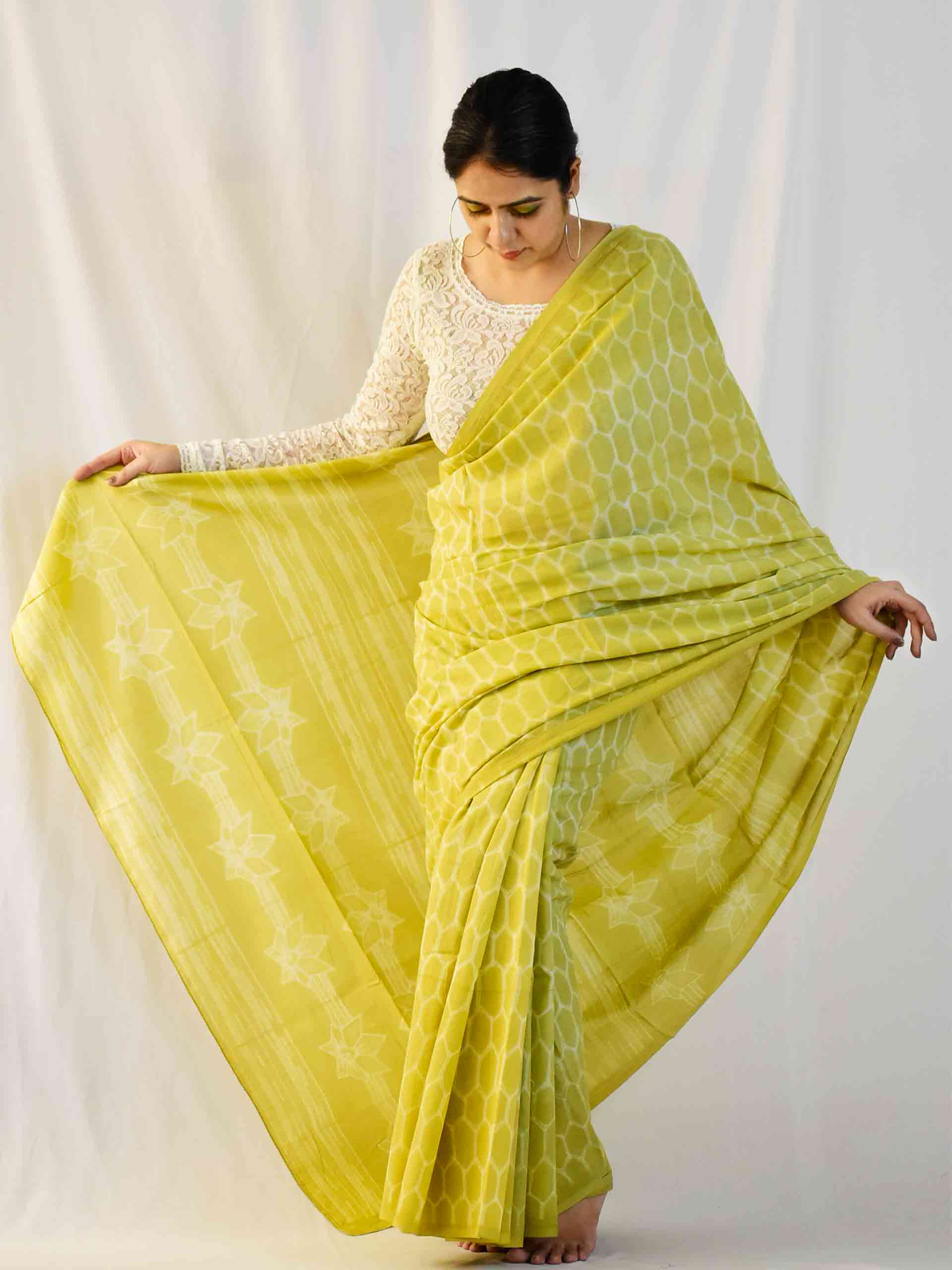 Bushes - Shibori Cotton Saree