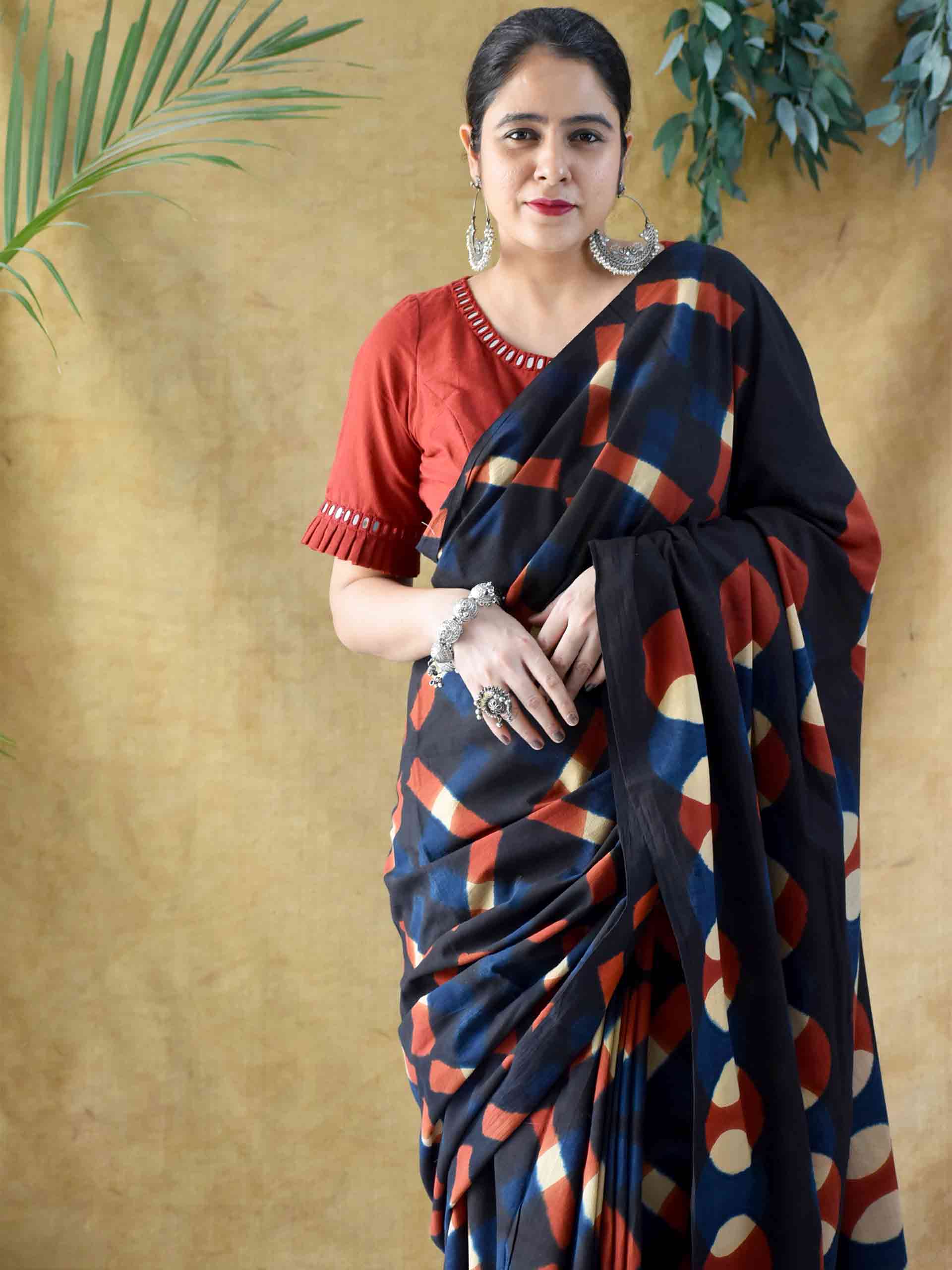 Buy Clamp Dyed Cotton Saree Online