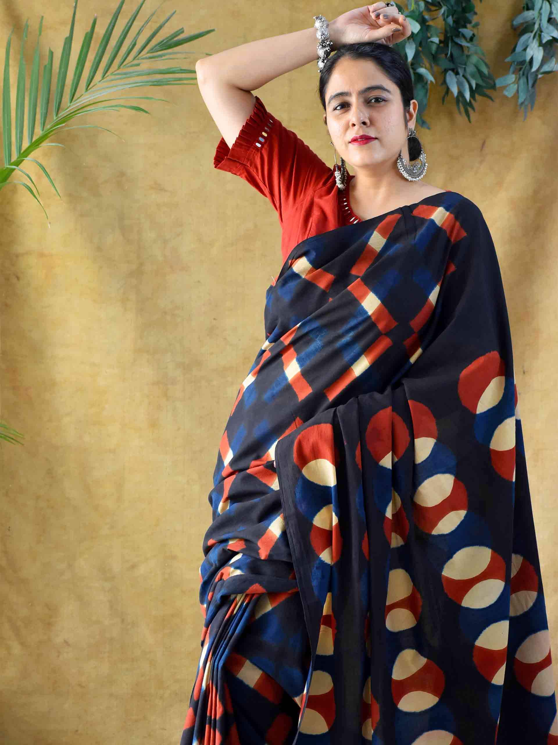 Buy Clamp Dyed Cotton Saree Online