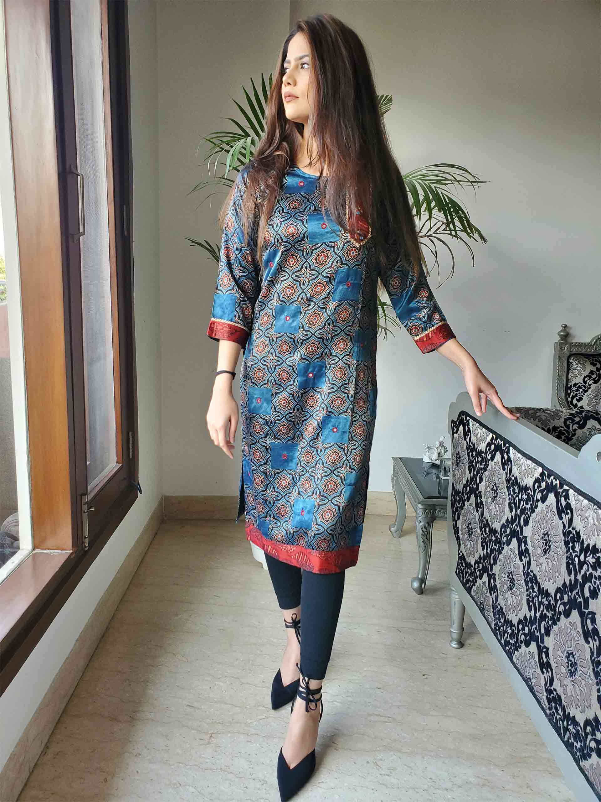 Mashru 2024 silk kurtis