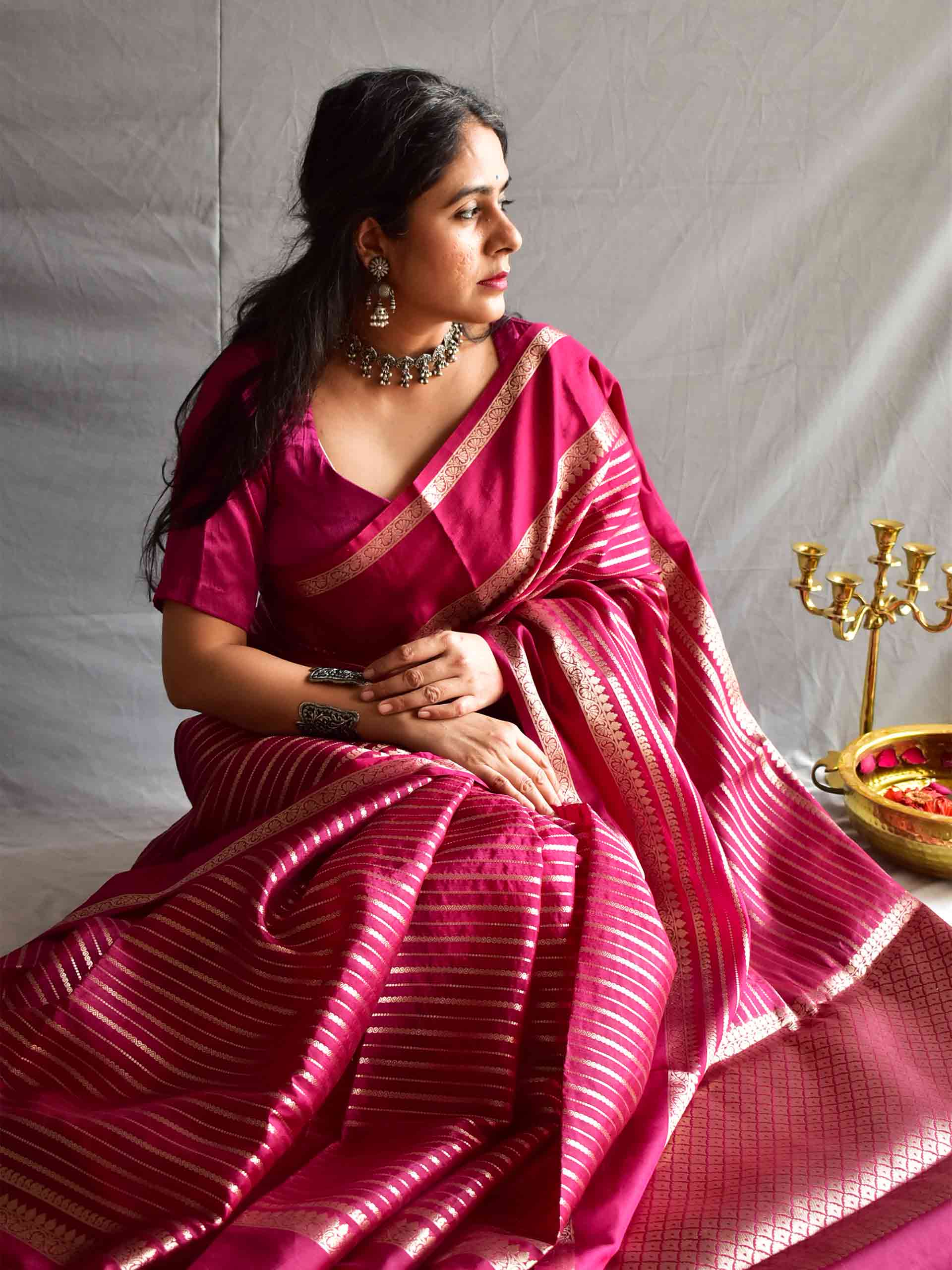 Stylish Unique Chanderi Saree online -10% Off