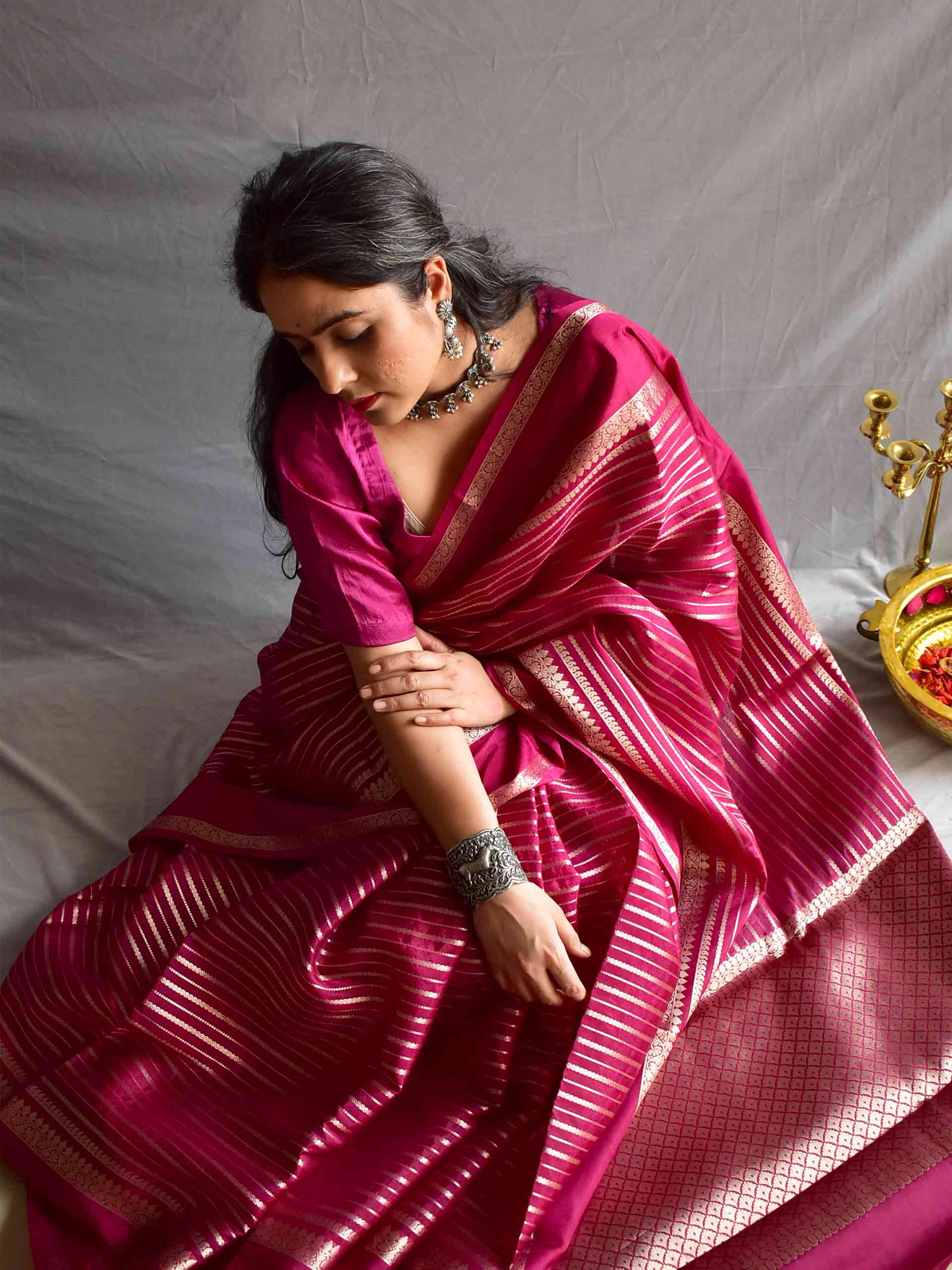 Stunning Red Handloom Chanderi Pure Katan Organza Silk Saree – Luxurion  World
