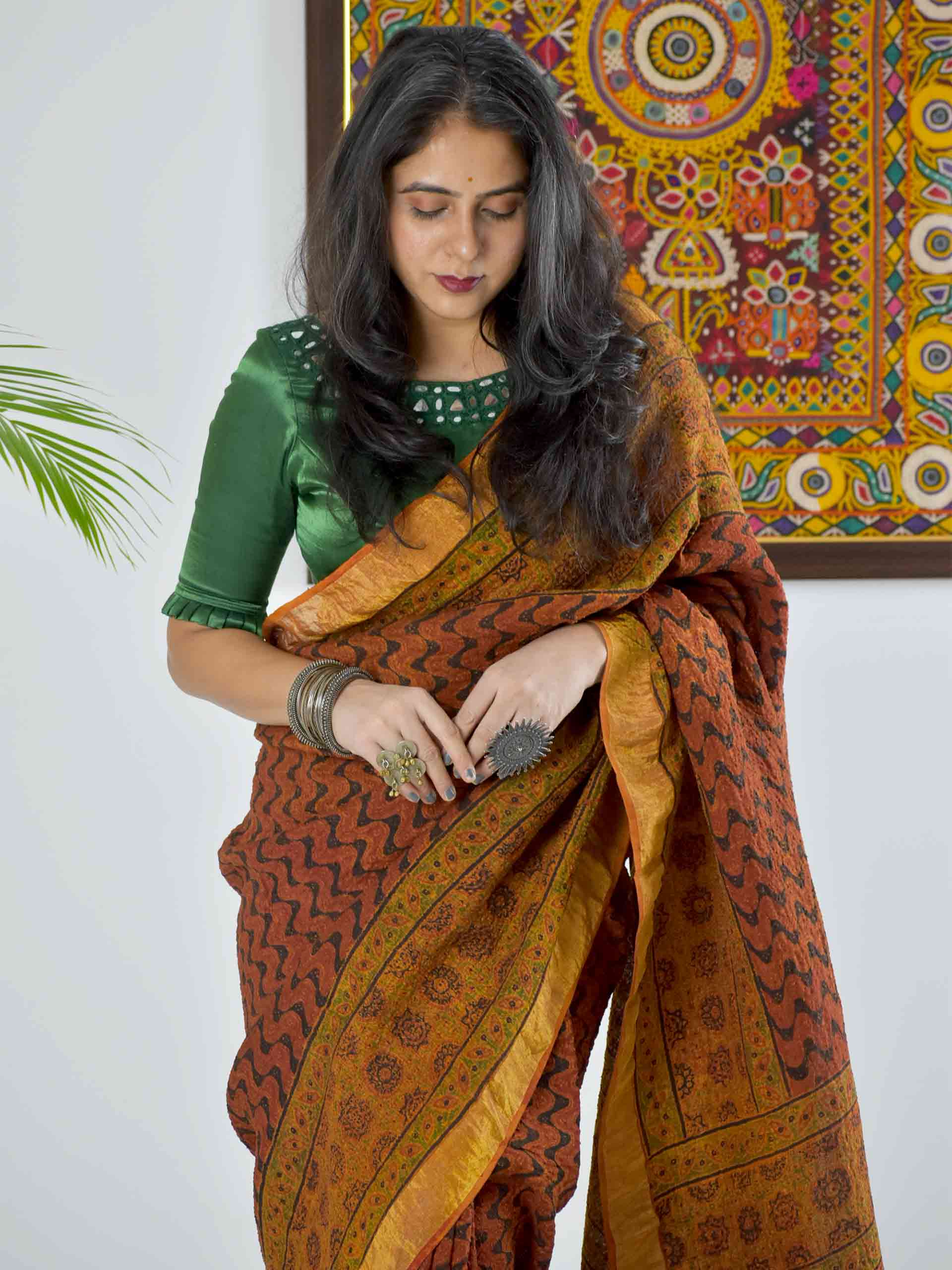 Buy Traditional Wear Multi Colour Sequins Work Linen Silk Saree Online From  Surat Wholesale Shop.