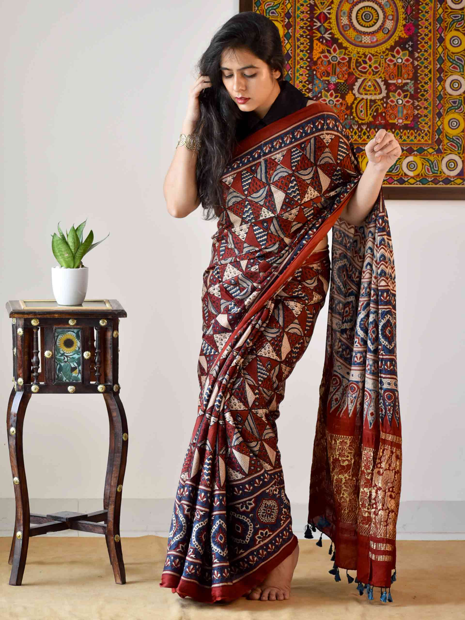 Ajrakh Saree | Buy Ajrakh Print Cotton & Modal Silk Sarees Online – Page 2