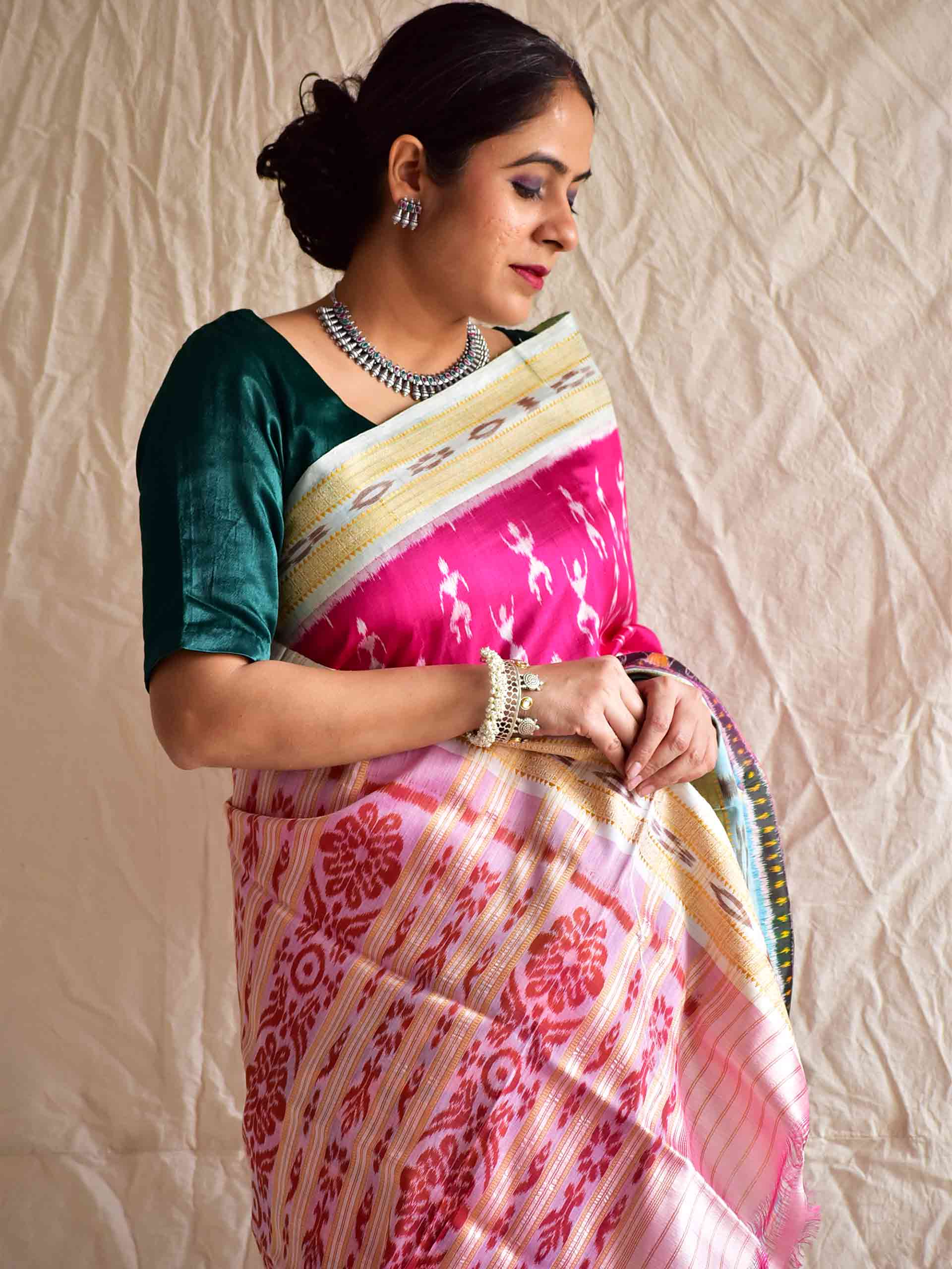 Hand Tie and Dye Modal Muslin Mul Silk Saree ( These sarees are of 5.5 –  Essence of India