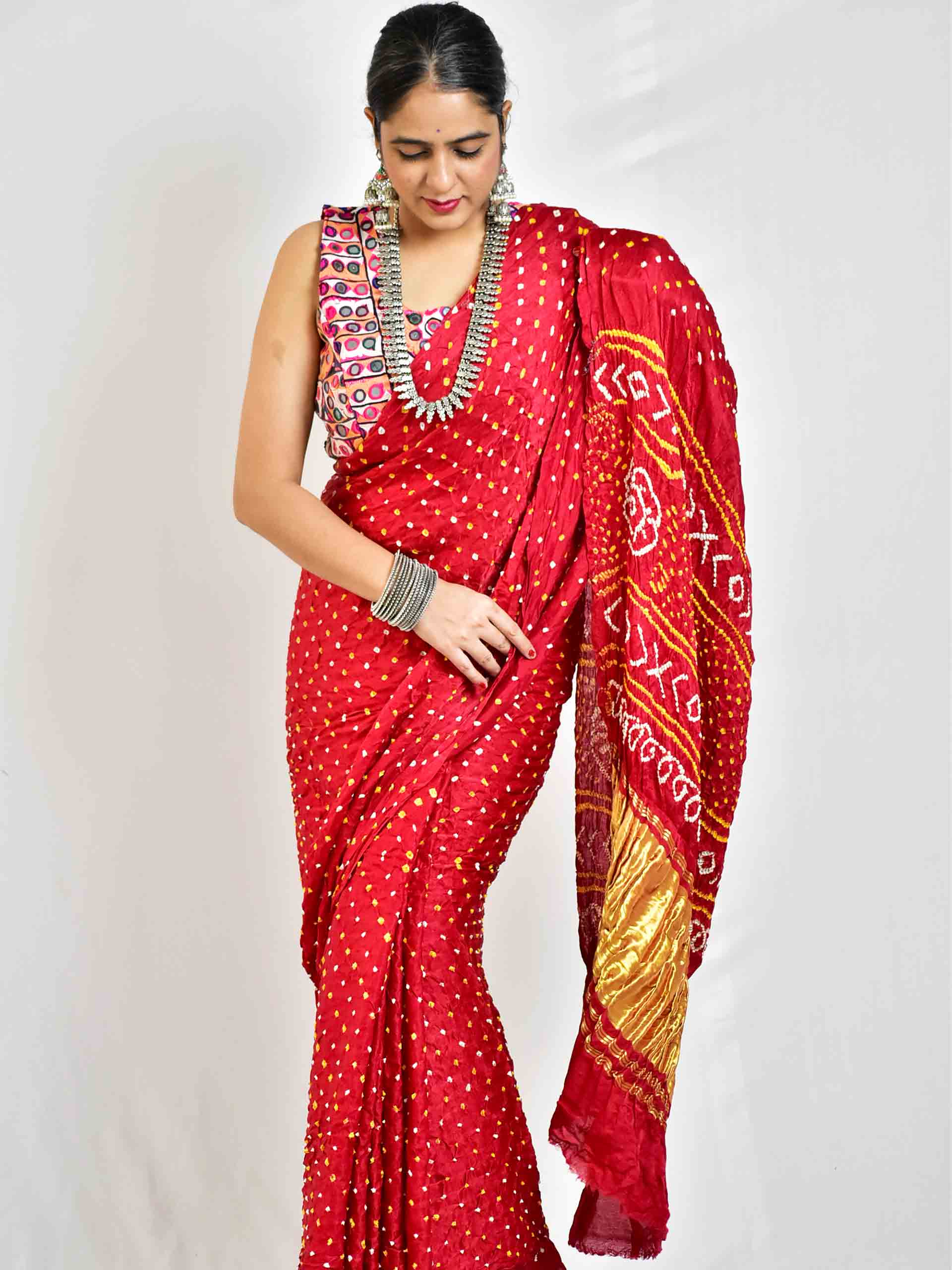 Gajji silk clearance bandhani sarees online