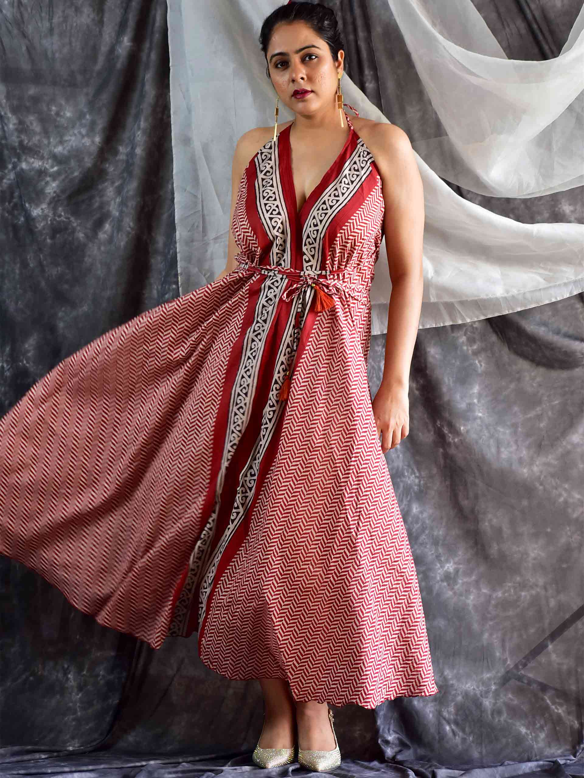 Mitwa - Ajrakh Modal Silk Dress